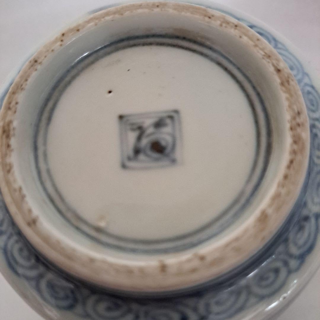 骨董　柿右衛門　藍柿右衛門　濁手　古伊万里　八角蕎麦猪口　岩牡丹文　角渦福 骨董柿右衛門藍柿右衛門濁手古伊万里八角蕎麦猪口岩牡丹文角渦福
